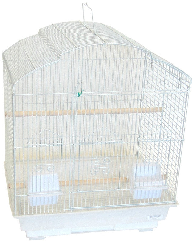 Yml Group 5804wht 5804 3/8" Bar Spacing Shelltop Small Bird Cage - 18"x14" In White