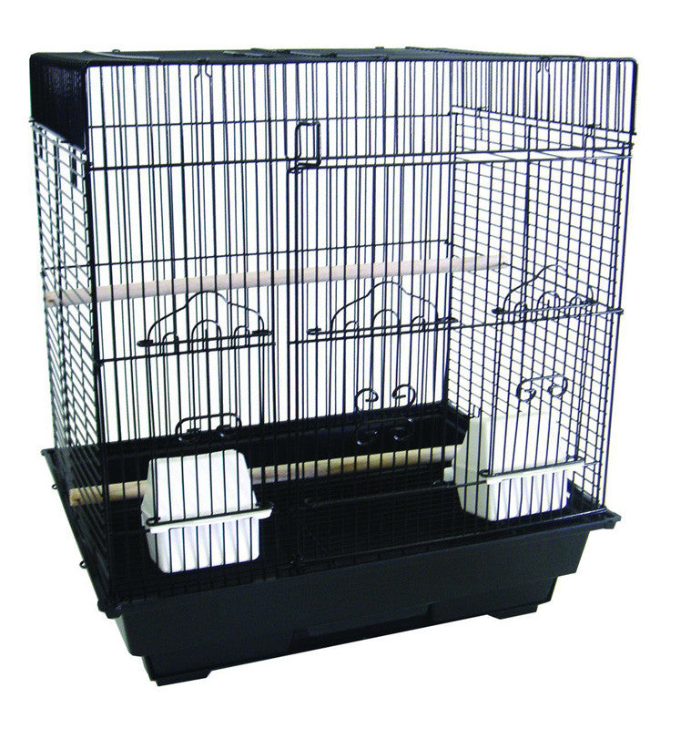 Yml Group 5824blk 5824 3/8" Bar Spacing Squaretop Small Bird Cage - 18"x14" In Black