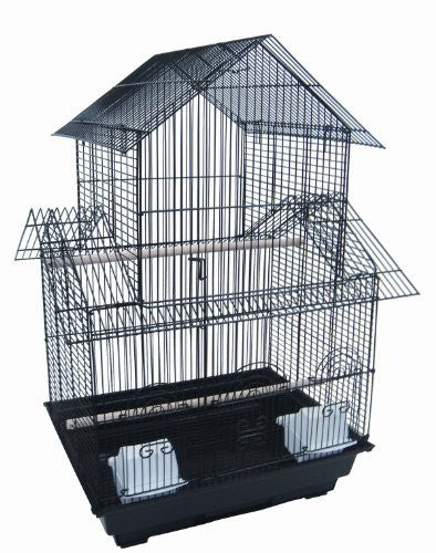 Yml Group 5844blk 5844 3/8" Bar Spacing Pagoda Small Bird Cage - 18"x14" In Black