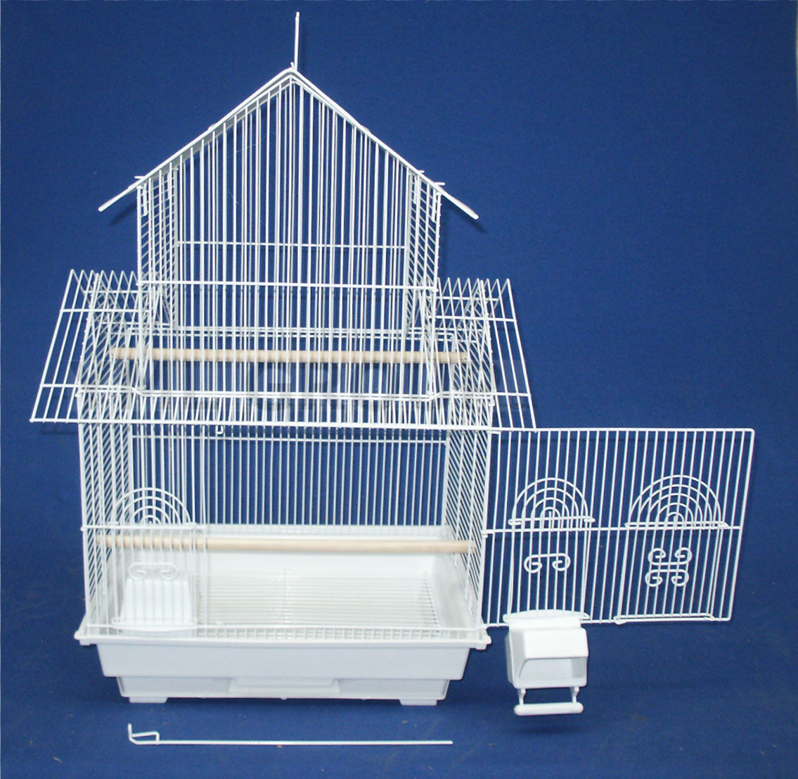 Yml Group 5844wht 5844 3/8" Bar Spacing Pagoda Small Bird Cage - 18"x14" In White