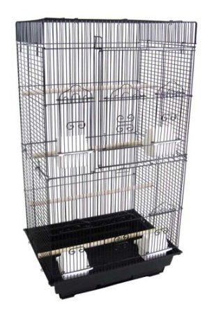 Yml Group 6824blk 6824 3/8" Bar Spacing Tall Squaretop Small Bird Cage - 18"x14" In Black