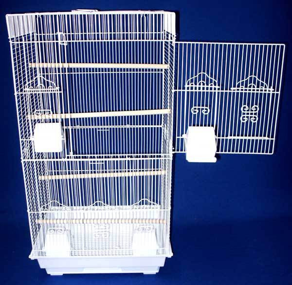 Yml Group 6824wht 6824 3/8" Bar Spacing Tall Squaretop Small Bird Cage - 18"x14" In White