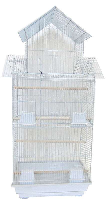 Yml Group 6844wht 6844 3/8" Bar Spacing Pagoda Top Small Bird Cage - 18"x14" In White