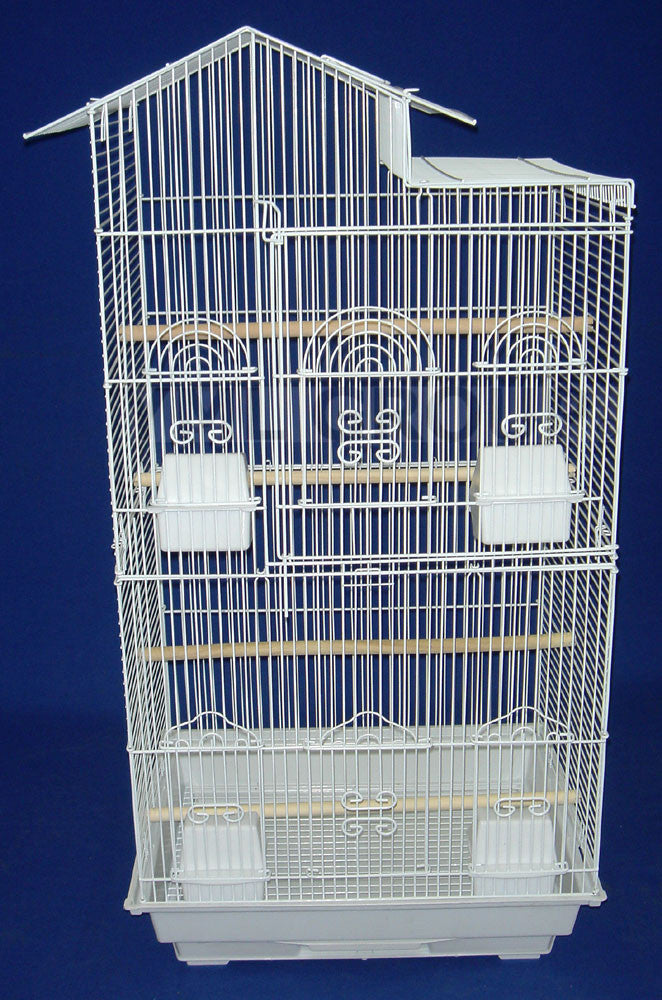 Yml Group 6894wht 6894 3/8" Bar Spacing Villa Top Small Bird Cage - 18"x14" In White