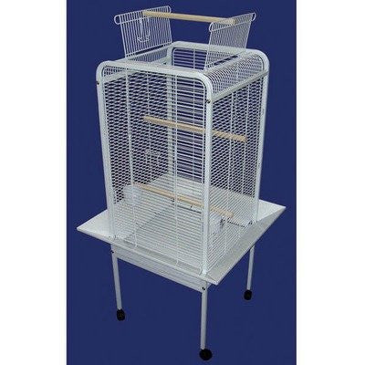 Yml Group Ef2222wht Ef22 1/2" Bar Spacing Play Top Parrot Bird Cage - 22"x22" In White