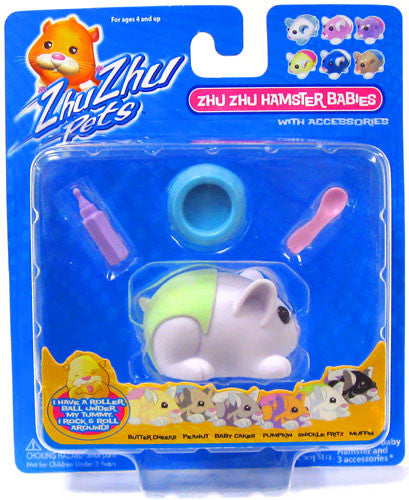 Zhu Zhu Pets Hamster Babies Snickle Fritz White Baby With Green Diaper