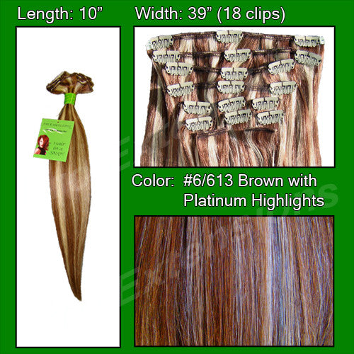 Pro-extensions Prst-10-6613 #6/613 Chestnut Brown With Platinum Highlights - 10 Inch