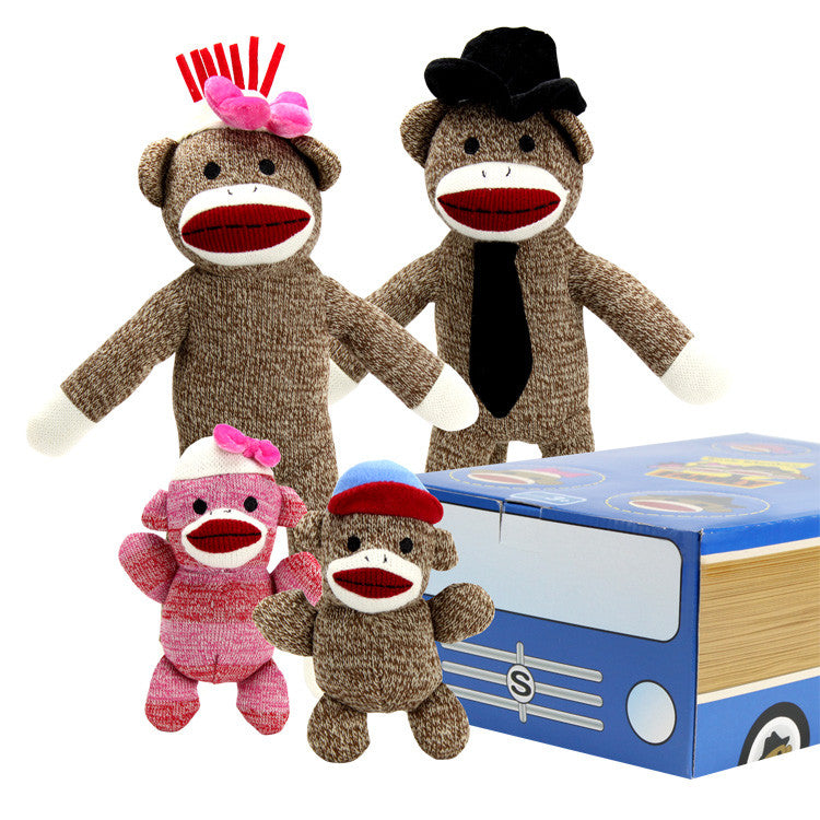 Sock Monkey Family Tsmf-001 The Sock Monkey Family In Car Box