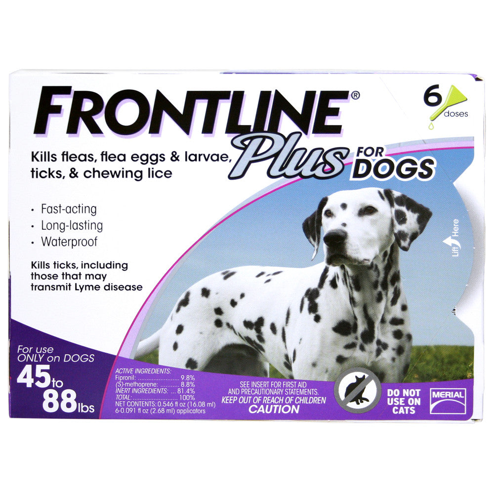 Frontline Plus, Dogs 45-88 Lbs (6 Doses)