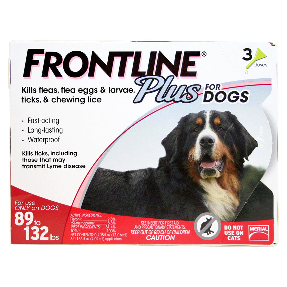 Frontline Plus, Dogs 89-132 Lbs (3 Doses)