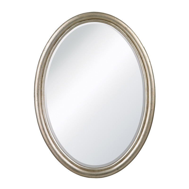 Sterling Industries 115-07 Oval Mirror In Antique Silver Leaf