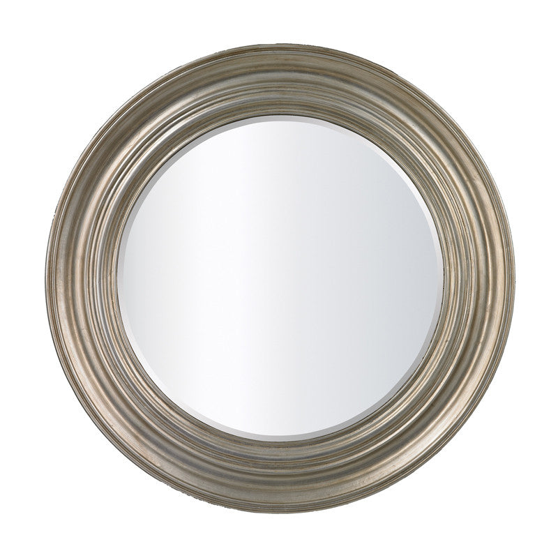 Sterling Industries 115-09 Round Mirror In Antique Silver Leaf