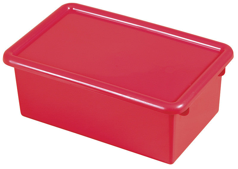 Ecr4kids Elr-0102-rd Stack & Store Tub With Lid - Red - Set Of 12