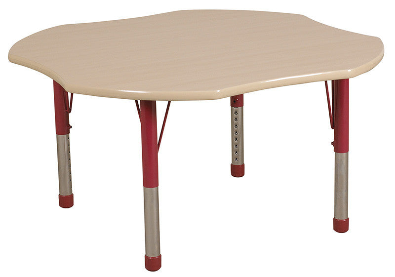 Ecr4kids Elr-14101-mmrd-c 48" Clover Table Maple/red-chunky