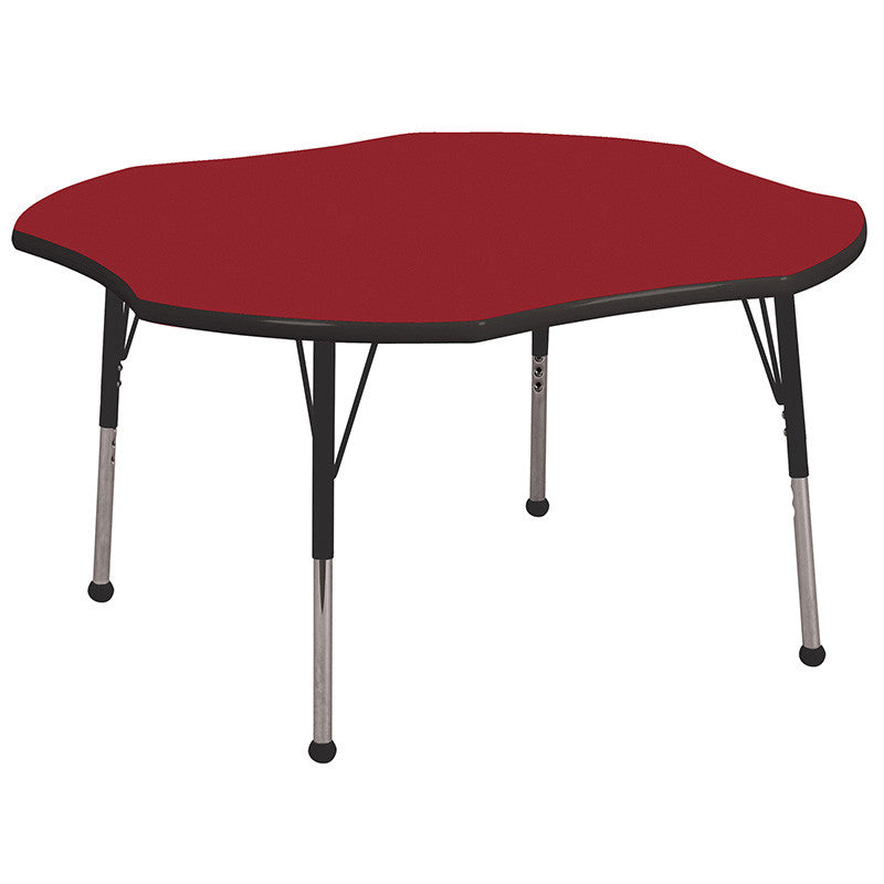 Ecr4kids Elr-14101-rdbk-sb 48" Clover Table Red/black-standard Ball