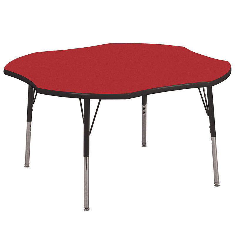 Ecr4kids Elr-14101-rdbk-ss 48" Clover Table Red/black-standard Swivel