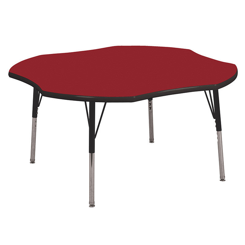 Ecr4kids Elr-14101-rdbk-ts 48" Clover Table Red/black-toddler Swivel