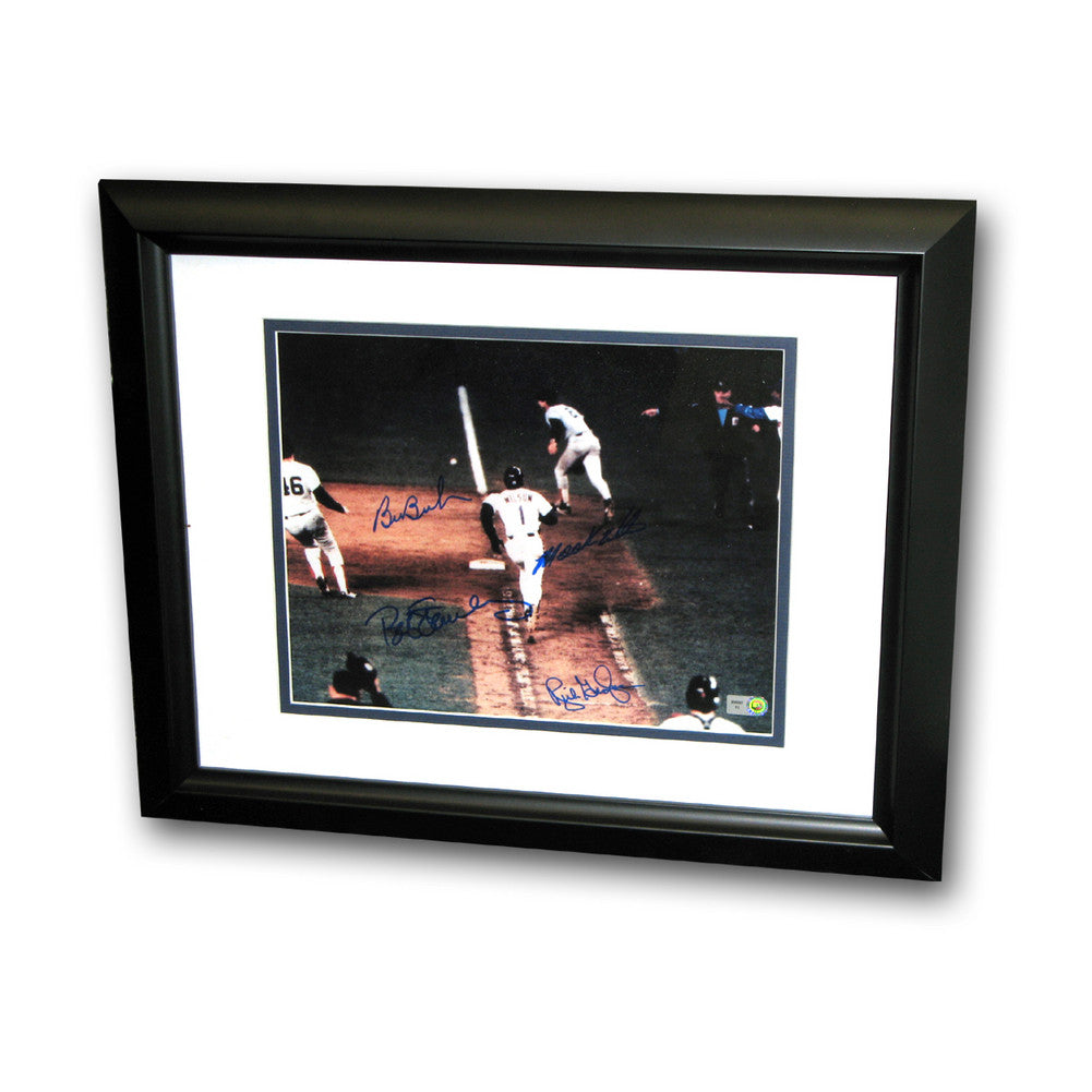 Bill Buckner/mookie Wilson Dual Signed 8x10 Framed Photo Of The Famous 1986 World Series Game 6 Play.