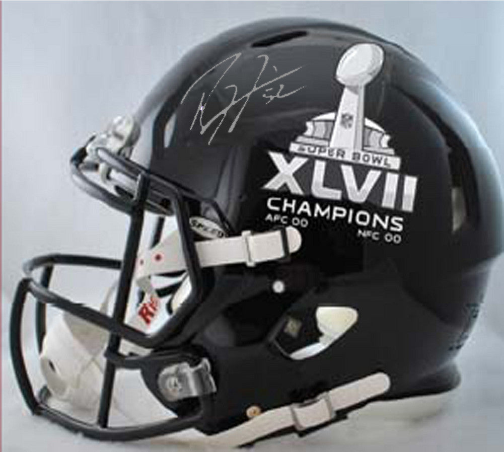 Baltimore Ravens Ray Lewis Superbowl 47 Champs Mini Helmet Autograph