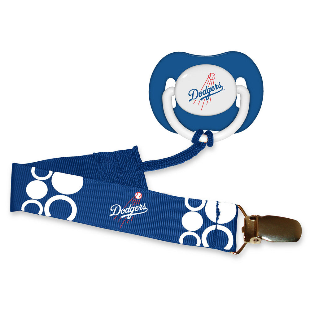 Pacifier With Clip - Los Angeles Dodgers