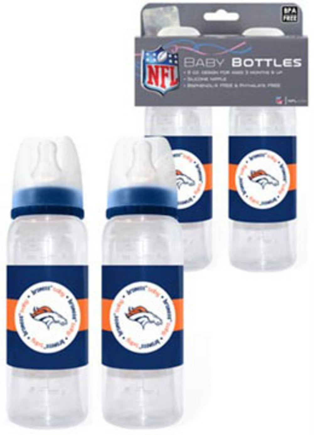 Baby Fanatic 2-pack Of Bottles - Denver Broncos
