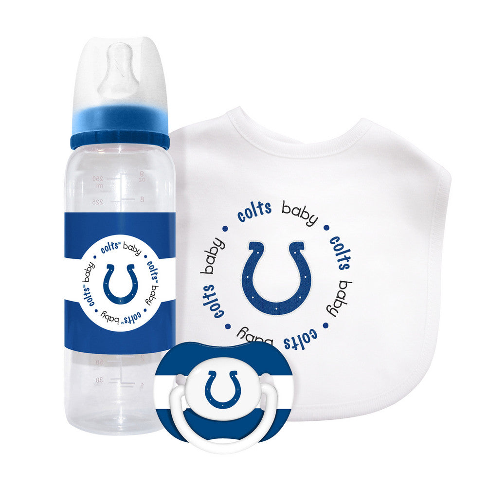 Baby Fanatic Gift Set (bib, Pacifier And Bottle) - Indianapolis Colts