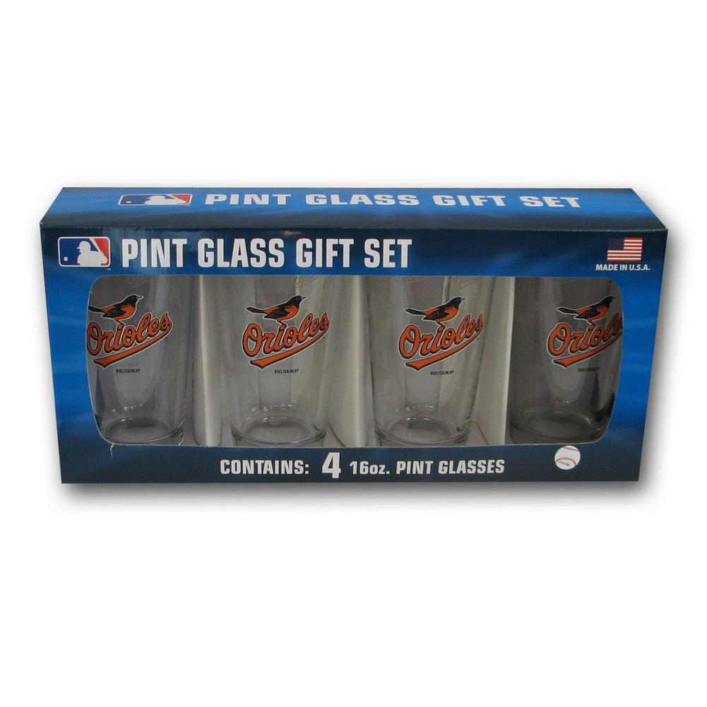 4 Pack Pint Glass Mlb - Baltimore Orioles