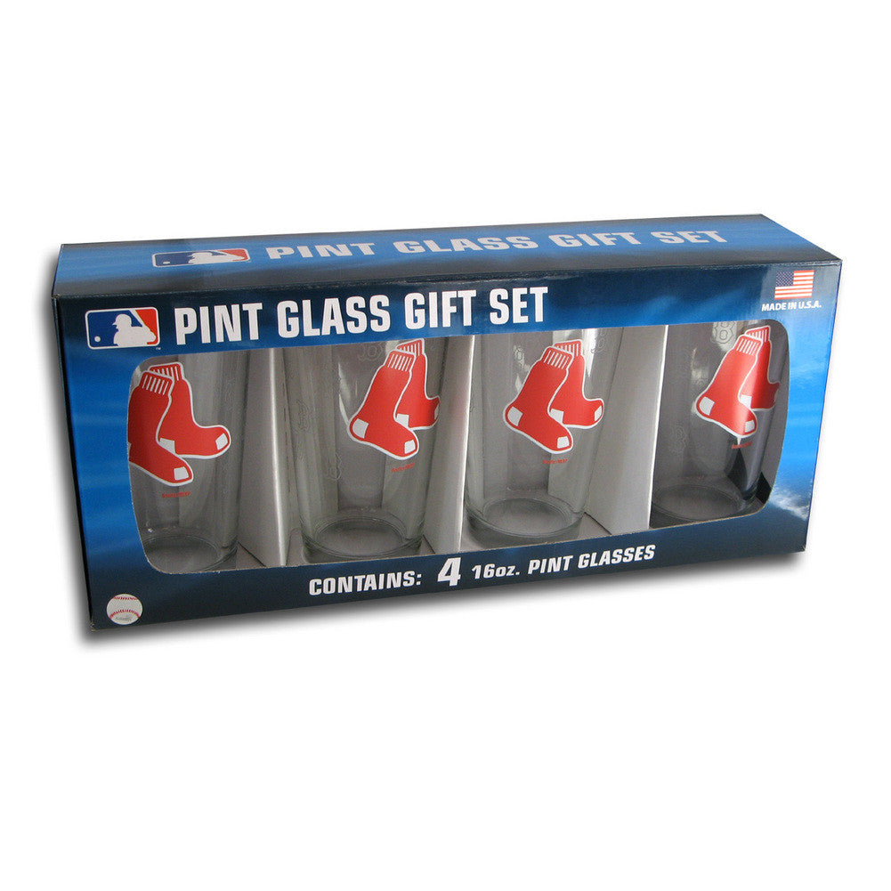 4 Pack Pint Glass Mlb - Boston Red Sox