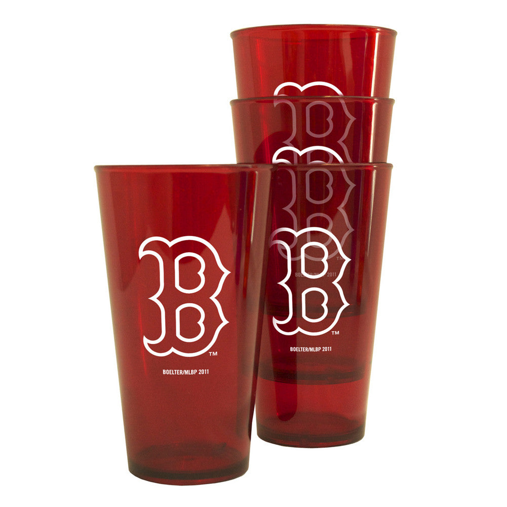 Boelter Plastic Pint Cups 4-pack - Boston Red Sox