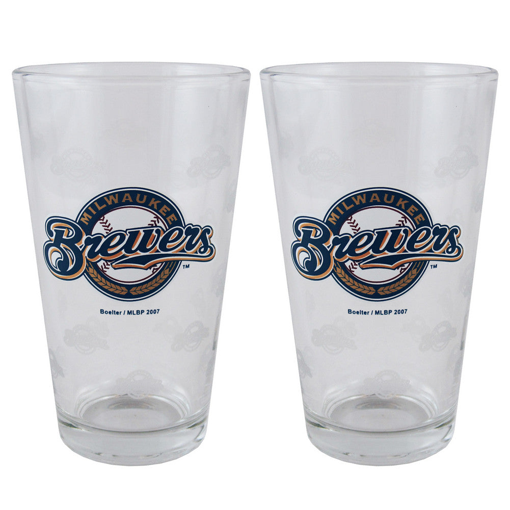 Boelter Pint Glass 2-pack - Milwaukee Brewers