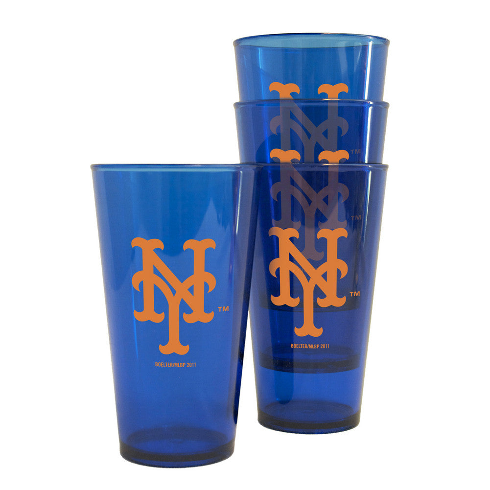 Boelter Plastic Pint Cups 4-pack - New York Mets