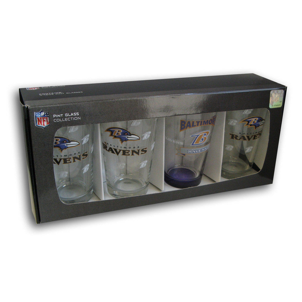 4 Pack Pint Glass Nfl - Baltimore Ravens