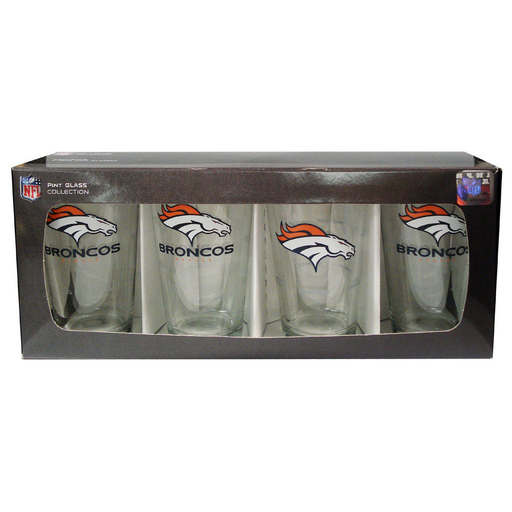 4 Pack Pint Glass Nfl - Denver Broncos