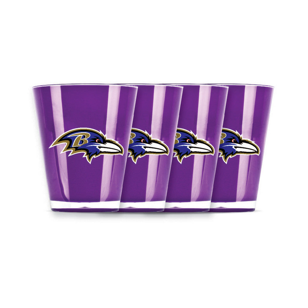 4 Piece Shot Glass Set - Baltimore Ravens