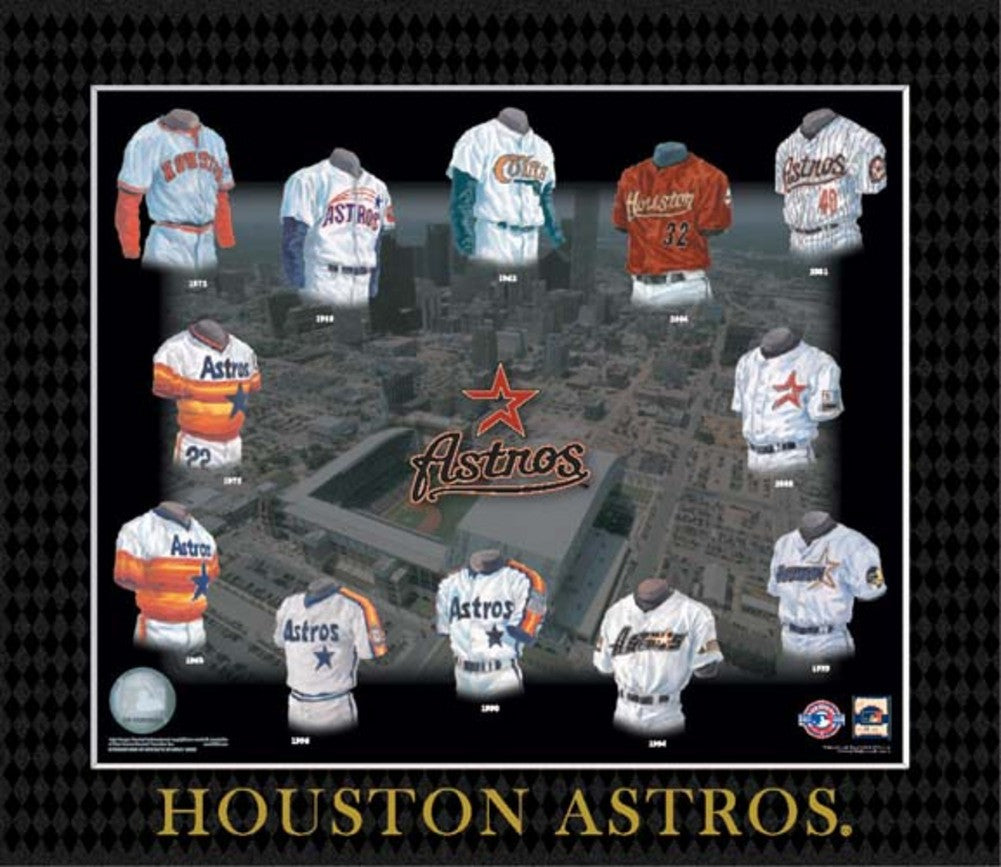 Evolution Of The Team Uniform Framed Photograph - Mlb - Houston Astros