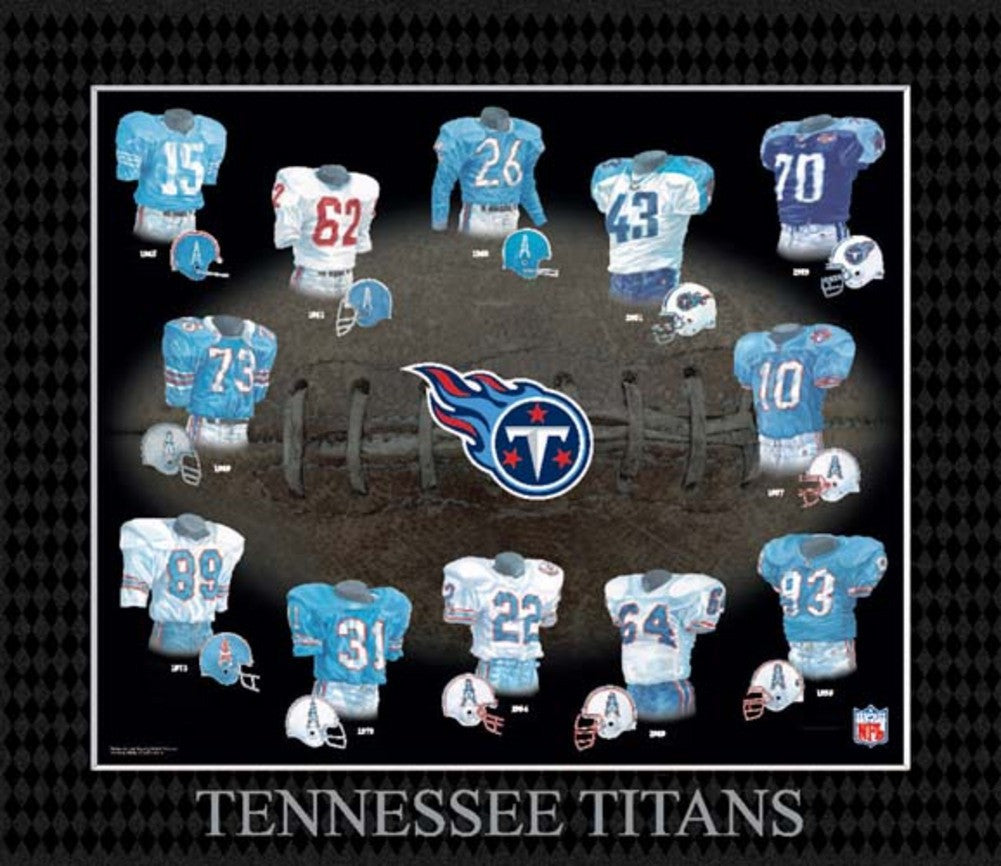 Evolution Of The Team Uniform Framed Photograph - Nfl - Tennessee Titans