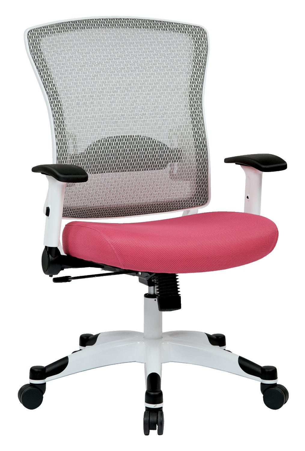 Space Seating 317w-w1c1f2w-261 White Frame Managers Chair (pink)