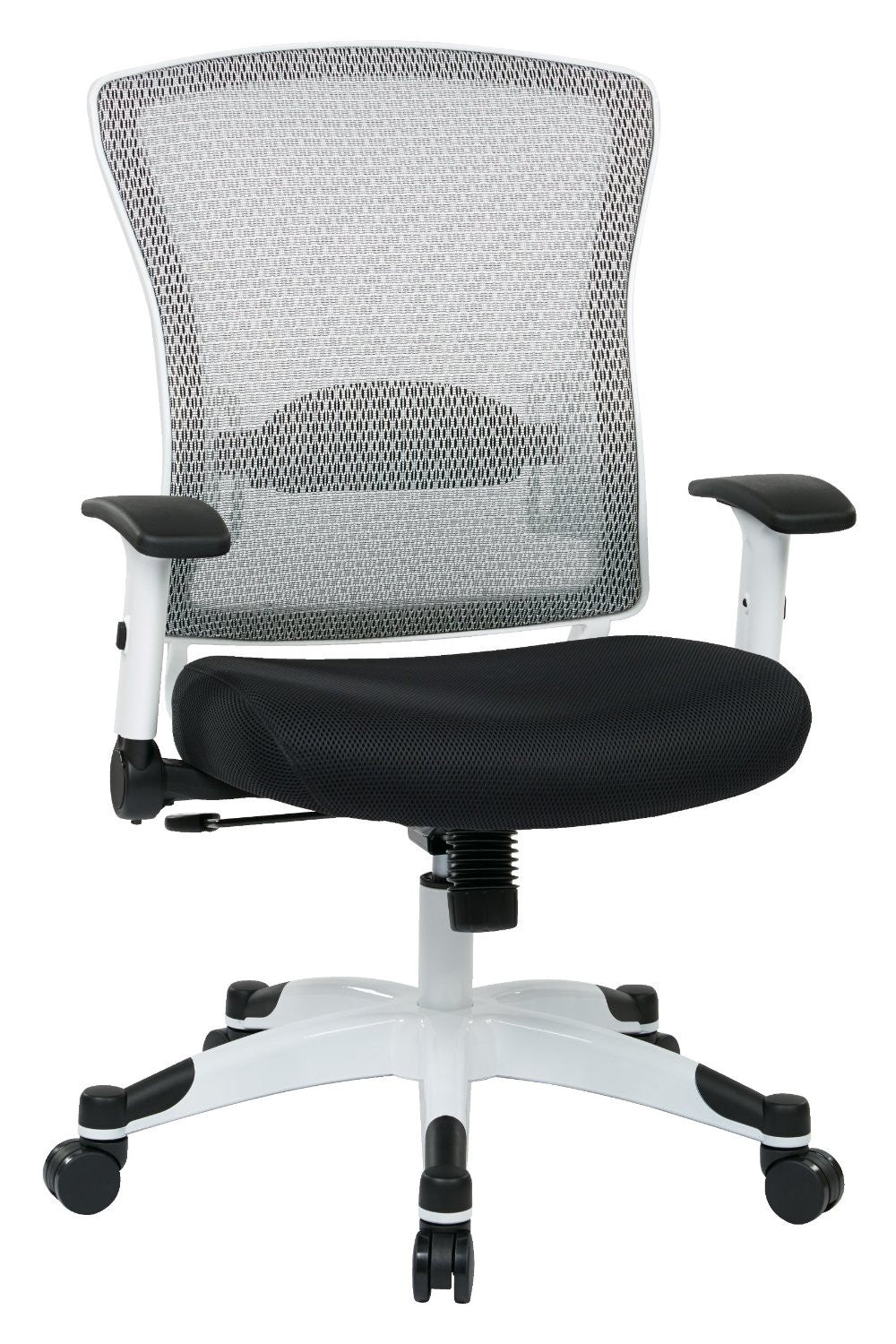 Space Seating 317w-w1c1f2w-5811 Space Seating White Frame Managers Chair With Breathable Mesh Back, Padded Mesh Seat, Adjustable Flip Arms, Adjustable