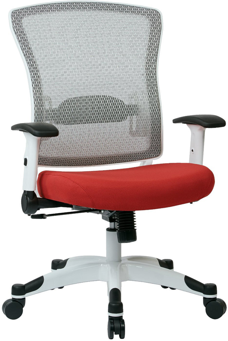 Space Seating 317w-w1c1f2w-5812 Space Seating White Frame Managers Chair With Breathable Mesh Back, Padded Mesh Seat, Adjustable Flip Arms, Adjustable