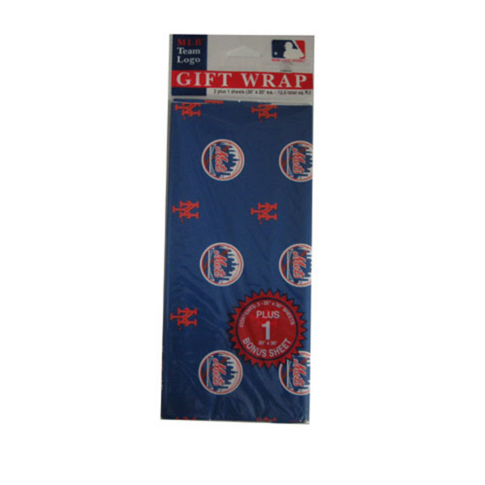 2-packages Of Mlb Gift Wrap - Mets