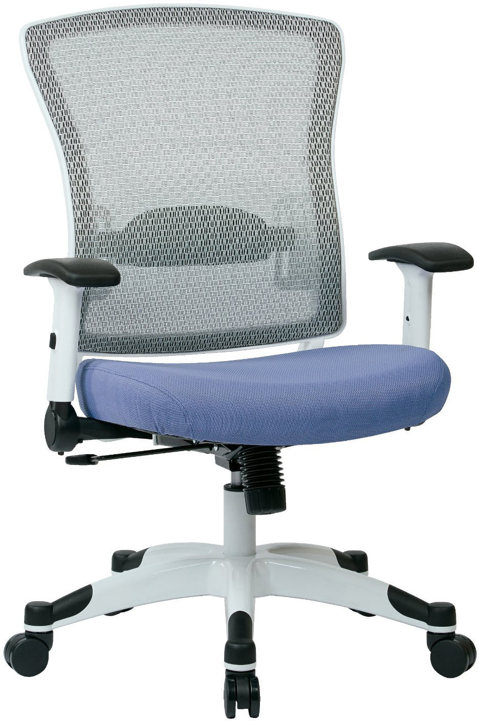 Space Seating 317w-w1c1f2w-5819 Space Seating White Frame Managers Chair With Breathable Mesh Back, Padded Mesh Seat, Adjustable Flip Arms, Adjustable