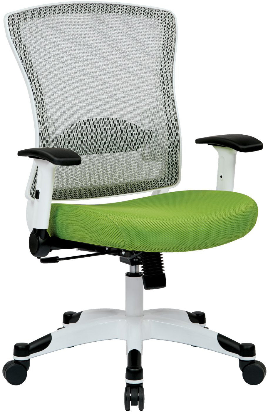 Space Seating 317w-w1c1f2w-6 White Frame Managers Chair (green)
