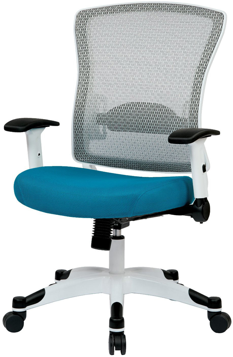 Space Seating 317w-w1c1f2w-7 White Frame Managers Chair (blue)