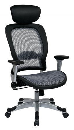 Space Seating 327-66c61f6hl Professional Light Air Grid¨ Back And Seat Chair With Headrest
