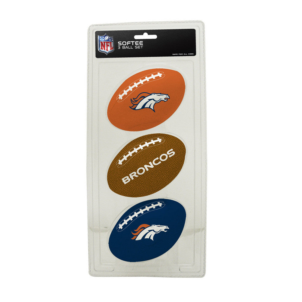 3-football Softee Set Denver Broncos