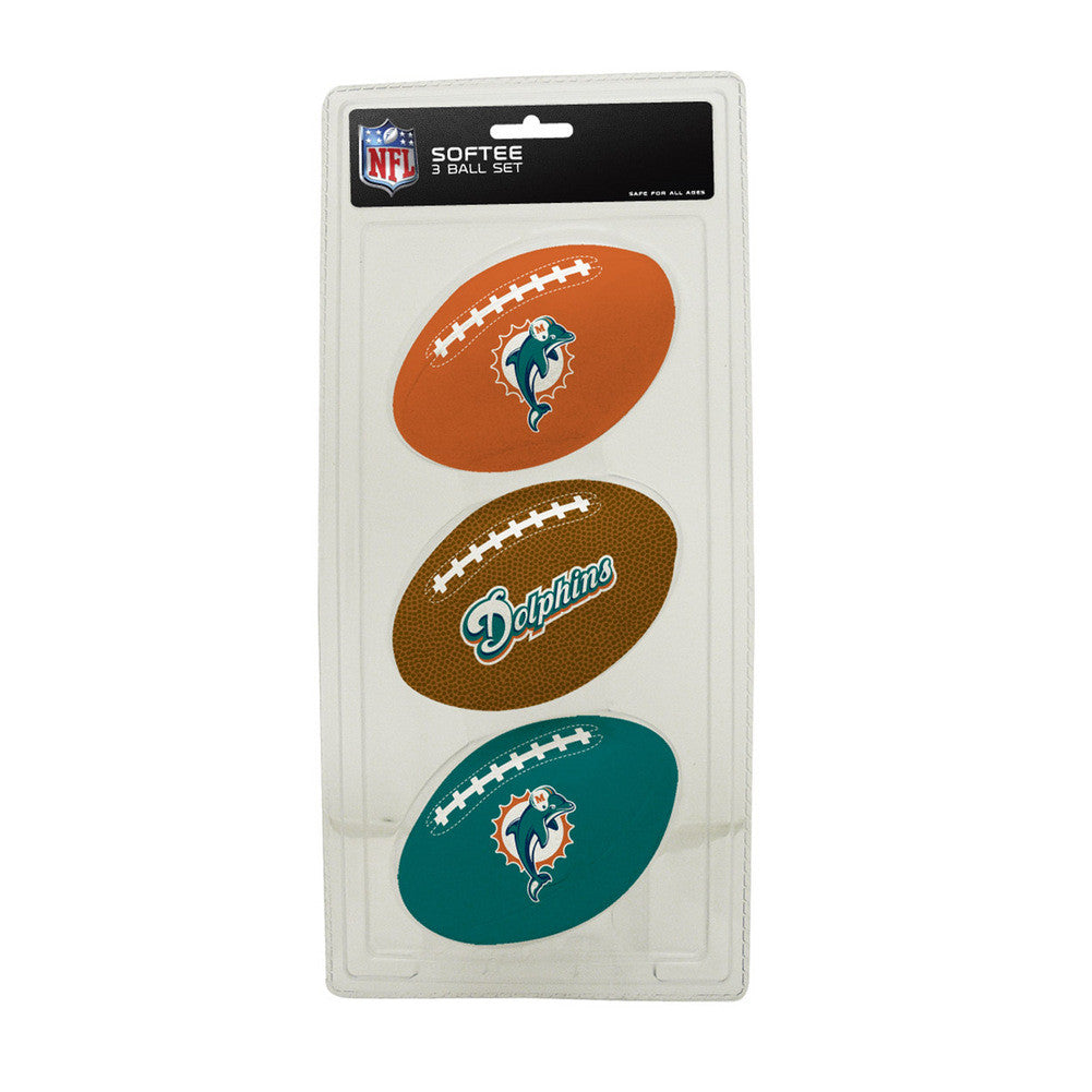 3-football Softee Set Miami Dolphins