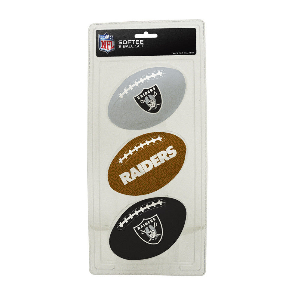 3-football Softee Set Oakland Raiders