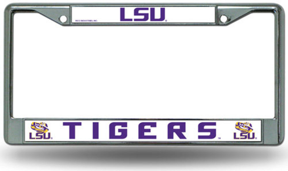 Chrome License Plate Frame - Lsu Fighting Tigers