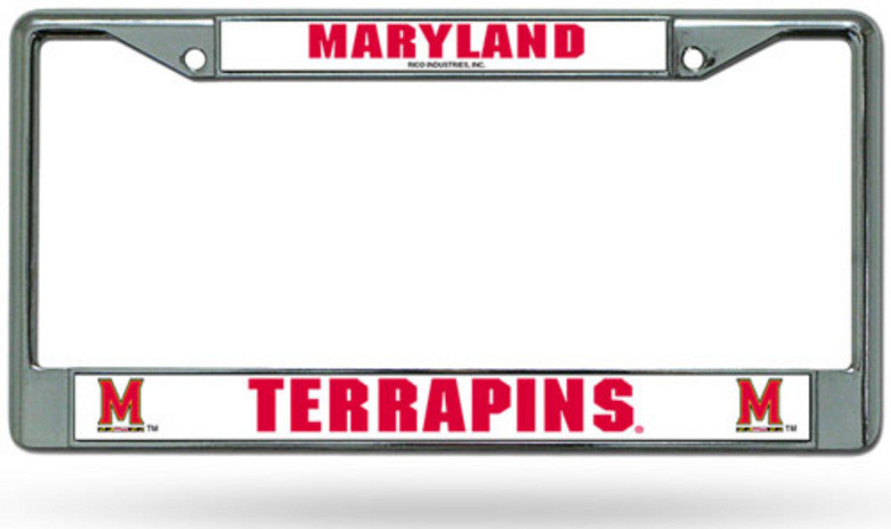 Chrome License Plate Frame - Maryland Terrapins