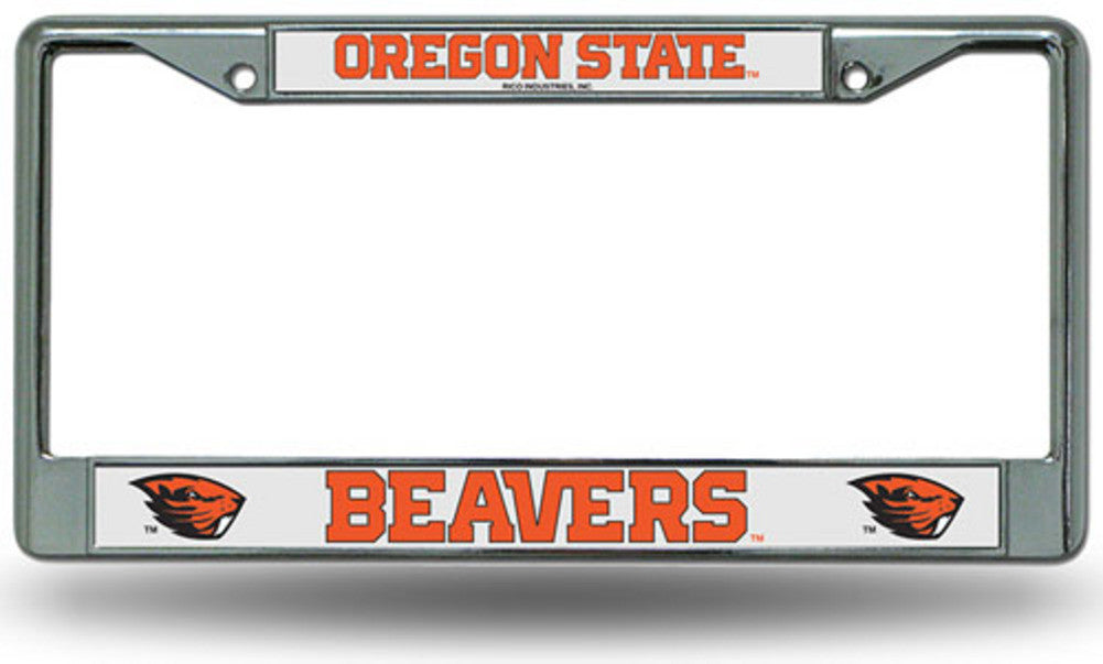 Chrome License Plate Frame - Oregon State Beavers